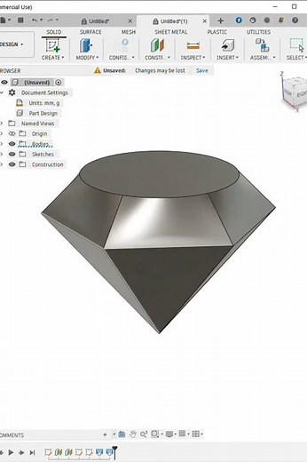 Diamond Shape in Fusion 360 | Basic Shapes for Beginners | Fusion 360 for Beginners