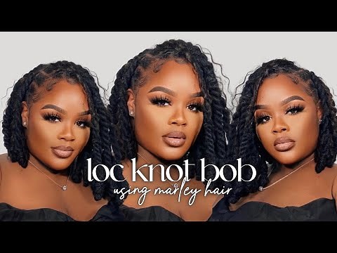 LOC TUTORIAL: Loc Knot Bob Using Marley Hair | IamJackieCymone