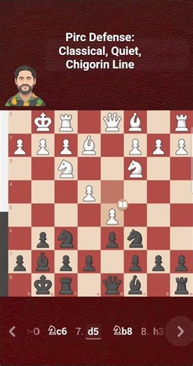 Chess Opening : Pirc Defense: Classical, Quiet, Chigorin Line