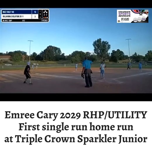 Emree Cary 2029 RHP/UTILITY First single run home run at Triple Crown Sparkler Juniors! #BuzzWin#TeamCSA#1�tter | Collegiate Sports Advocate