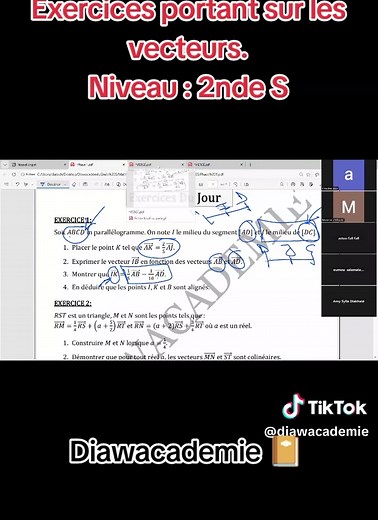 Exercices de mathématiques sur les vecteurs pour les secondes S