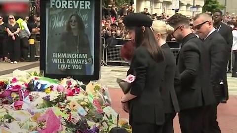 Watch: Sharon Osbourne comforted by children Jack, Kelly and Aimee at Ozzy Osbourne's funeral procession