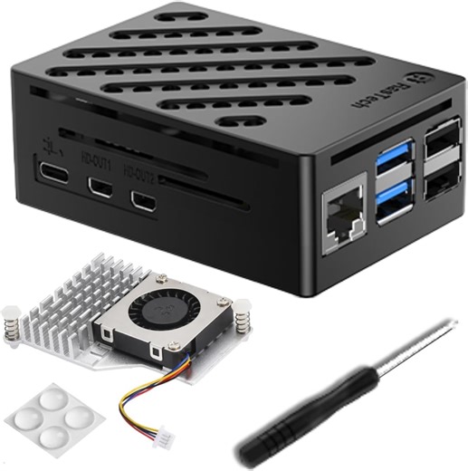 Amazon.com: RasTech - Kit de accesorios para Raspberry Pi 5 con enfriador activo compatible con placa Pi 5 de 16 GB/8 GB/4 GB/2 GB : Electrónica