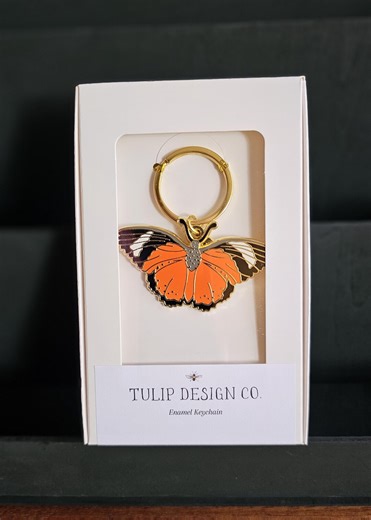 Butterfly Enamel Keychain – Monarch in Gold and Black, Gold Finish - Etsy