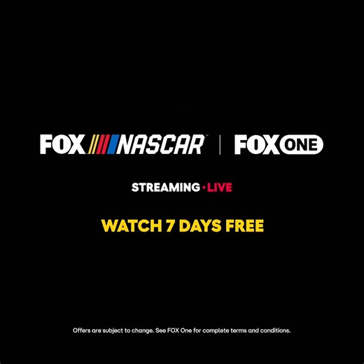 Never miss a lap. Stream NASCAR on FOX live with the FOX One app. Sign up today and watch 7 days free. | FOX One