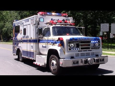 Teaneck Volunteer Ambulance 73 Responding With Federal Q And Old School Electric Siren 6-20-17