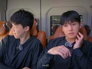 🐰: i’m 27 🐥: why do you look so young? 🐰: nah, i look exactly my age 🐰: my face does 🐥: i look like i’m 20 🐰: you have a baby face though #DisneyPlusPH #AreYouSure | Bangtan PH