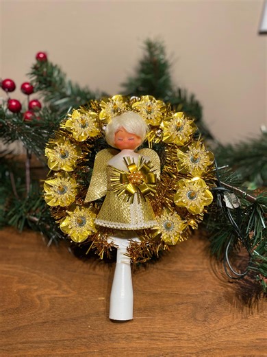 1970s Flashing Lighted Golden Angel Tree Topper - Etsy Canada