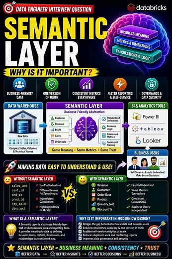 What is a semantic layer and why is it important in modern DW design?