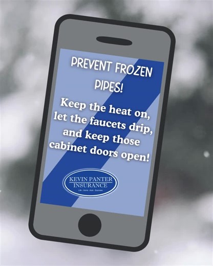 Kevin Panter Insurance on Instagram: "A little prevention goes a long way—insulate pipes, keep the heat on, ⁣ ⁣ and let faucets drip during extreme cold. Stay warm and stay dry!"