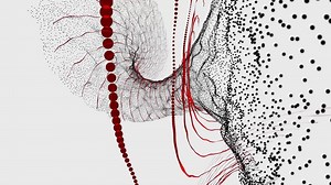 A computer generated image of a red and black pattern