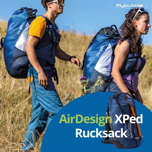 Lightweight. Comfortable. Durable: Meet the new XPed Rucksack: https://flybubble.com/airdesign-xped-rucksack , built for serious adventure. Sleek design, premium materials, and unbeatable comfort for your Hike & Fly missions. Both 50L and 60L are now in stock, so you can pack up and go. 🔥 Fits perfectly against your back, offering stability and effortless carry. 👉It’s light — because light is right. Check our website for live stock info.👆😎 If the model/size you want isn't in stock, email us