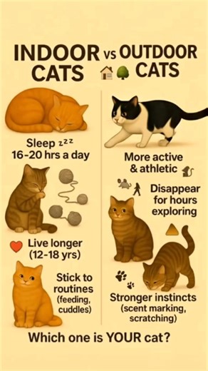 Indoor vs. Outdoor cats: What's the difference? Learn about their personalities and needs! #indoorcat #outdoorcat #catlife | Cat Lovers Club