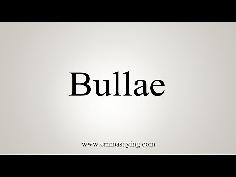 How To Say Bullae