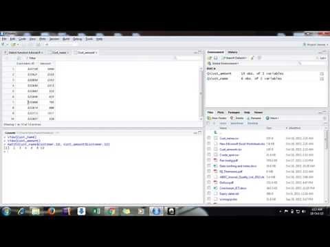 Using match function in R to match variables in two files