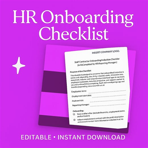 HR Onboarding Checklist - for New Employees - Etsy