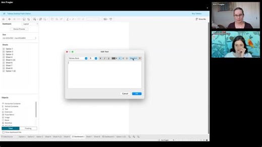 Analytics Tableau User Group : Dynamic Text - Creative Workflow - Parameters | Annabelle Rincon