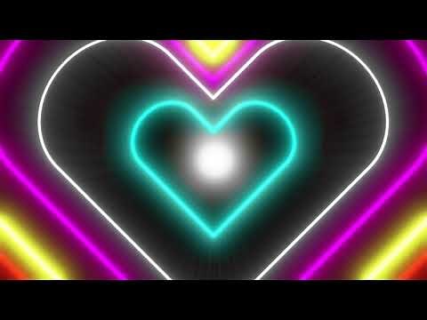 Neon LED Heart Lights Tunnel 1 Hour Looped HD Animated Background