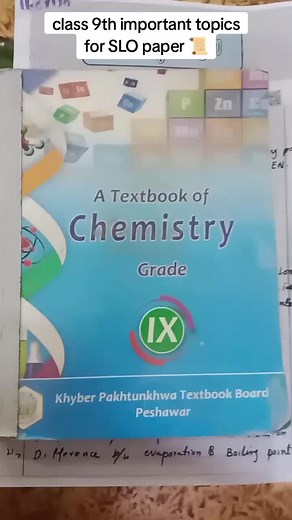 Class 9 Chemistry Important Topics for SLO Paper