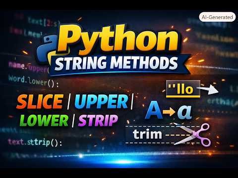Python String Methods Explained | Slice, Upper/Lower, Strip