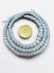 Light Blue Java Glass Beads: Indonesian Striped Spacer Beads - Etsy Australia
