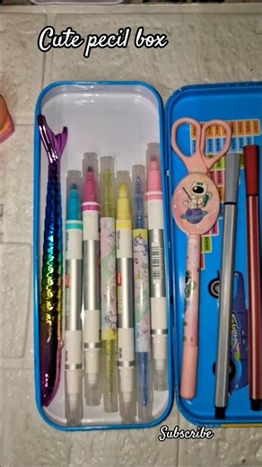 Filling my pencil box💕🦋||with cute stationery#asmr #ytshorts #cutestationery#backtoschool#pinklove