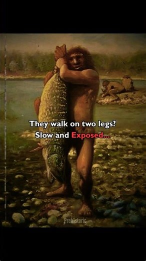 How Prehistoric Beasts Saw Early Humans? 😳 #prehistoric #earlyhumans #neanderthal