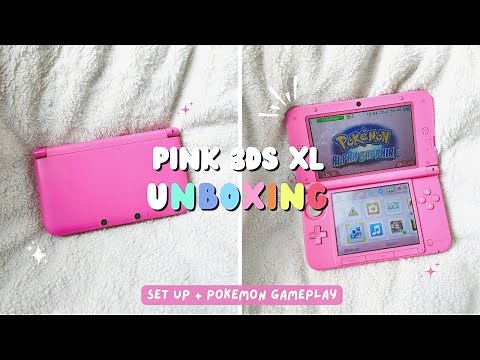 unboxing a pink 3ds xl in 2024 💓🌺 | set up + pokemon alpha sapphire gameplay | 3ds xl pal version