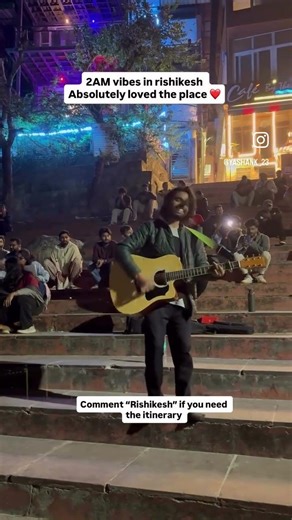 2 AM Vibes at Ganga Ghat, Rishikesh 🎸🌙 #spottedonshorts