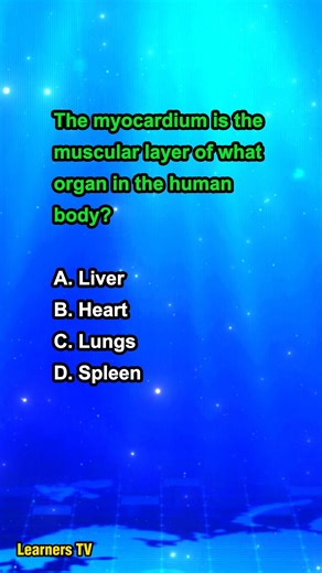 1.8K views · 28 reactions | The myocardium is the muscular layer of what organ in the human body? #learnerstv #learning #knowledge | Learners TV | Facebook