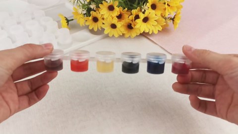 24 Strips 144 Pots Empty Paint Pots with Lids Mini Acrylic Paint Storage Container Arts Crafts Supplies for Classrooms Schools Art Festivals(5 ml/ 0.17 oz)