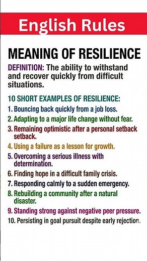 What is Resilience? Definition, Meaning, and 10 Real-Life Examples of Resilience #esl #english