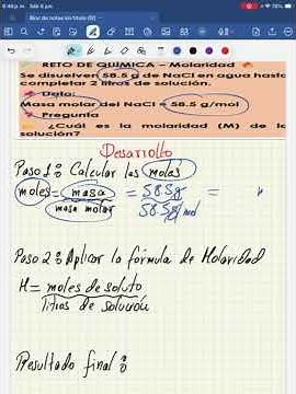 📘 Molaridad paso a paso