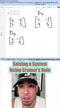 Solving a System Using Cramer’s Rule #solvingsystemswithcramersrule #maths #education