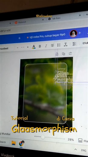 Atma | Graphic Designer on Instagram: "Tutorial bikin effect Glasmorphism di Canva #canva #canvatutorial #canvatips #glassmorphism #tutorialdesain"