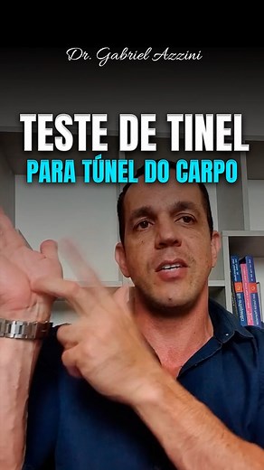 14K views · 393 reactions | Conheça o teste Tinel que ajuda a avaliar a possibilidade de você estar enfrentando a Síndrome do Túnel do Carpo. Conta aqui pra mim nos comentários o que você sentiu. | Dr. Gabriel Azzini | Facebook