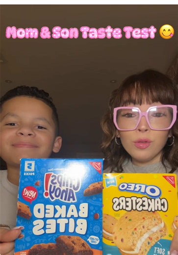 Mom & son taste test 🍪 Trying the new Chips Ahoy Brookies and Oreo Cakesters… which one do you think won? 👀 @OREO #tastetest #mukbang #motherandson #foodtiktok #snacks
