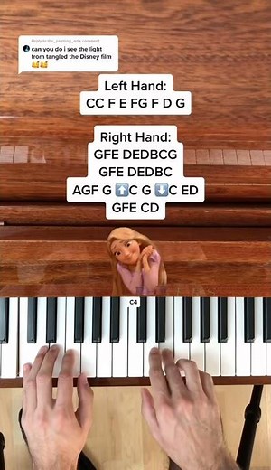 Tangled - I See The Light (EASY Piano Tutorial with Letter Notes) #Shorts