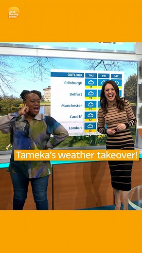 Good Morning Britain on Instagram: "Tameka’s weather takeover 🌦"