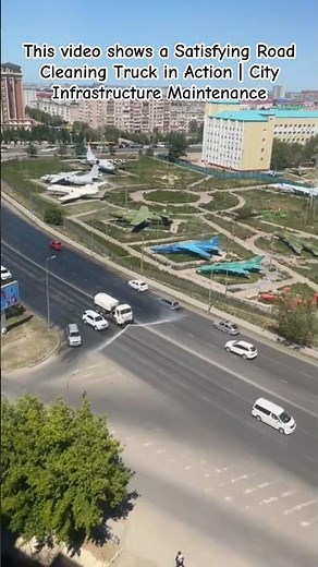How Cities Clean Dusty Roads: High-Pressure Water Spray Truck #CityMaintenance #Satisfying #Water