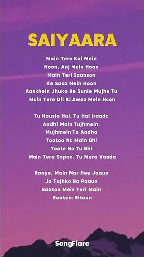 SAIYAARA SONG LYRICS 💗✨ | SHREYA GHOSHAL #songlyrics #saiyaara