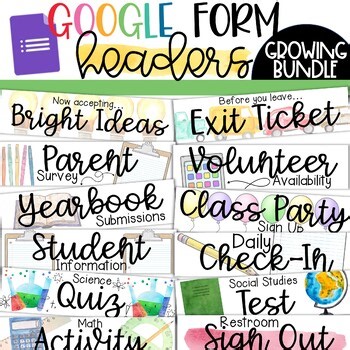 Google Form Headers Bundle - Graphics for Google Forms