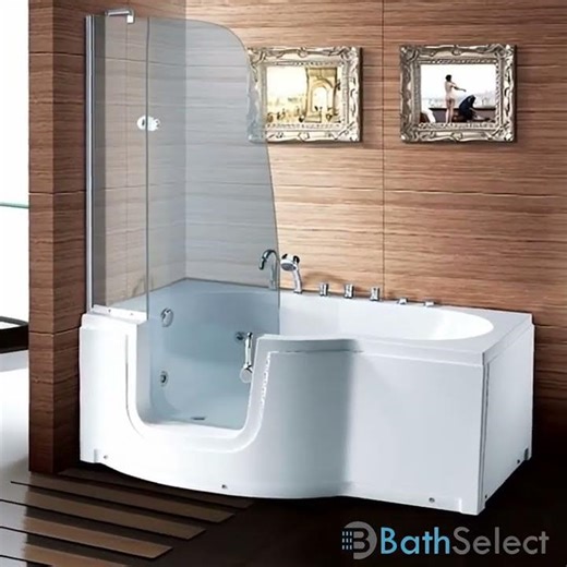 BathSelect Rio High Glass Door Walk-in Tub Set.