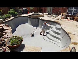 French Grey DiamondBrite pool re-plaster McKinney Tx. by Executive Pool Service