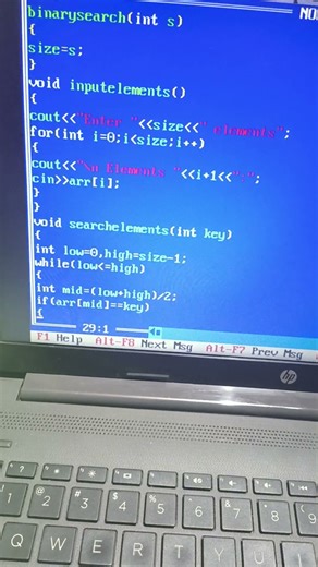 Binary Search Program C++ | Binary Search Program Code | #viral #shorts #education
