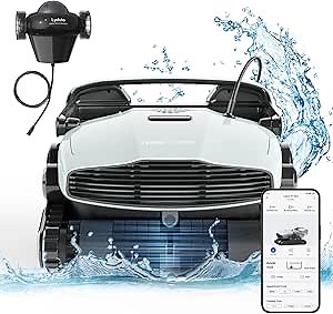 P1 MAX Robotic Pool Cleaner, Automatic Charging Pool Vacuum with APP, Remote Control - Automatic Charging Pool Vacuum - Powerful Triple Roller Brush - Ideal for Above & In-Ground Swimming Pools