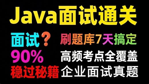 2026年Java面试不用焦虑，3月16号开始花7天刷完最新高频后端八股文面试题，速通后端开发offer