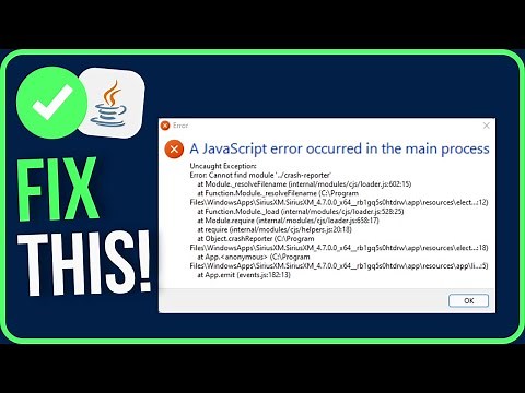 A JavaScript Error Occurred in The Main Process [FIXED]
