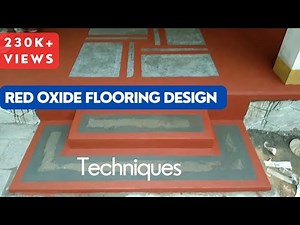 Red oxide floor work designs//traditional flooring method,,😀