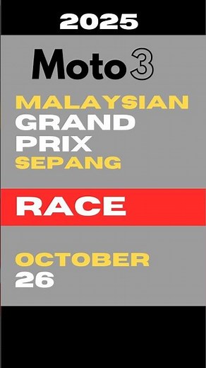 🏍️ 2025 Moto3 Malaysia GP: Sepang Race Results